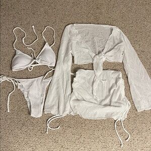 White bikini + cover up set